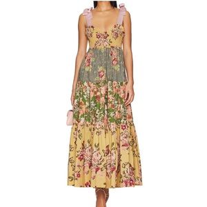 Free People Floral Maxi Dress - Yellow, Green, Pink